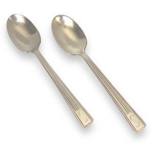 Set Of 2 Silver Plate Demitasse Spoons Hotel Statler REED BARTON / IS Vintage